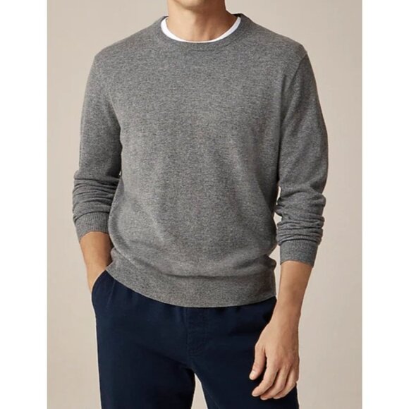 J.Crew 100% Cashmere Gray Heather Crewneck Sweater. Mens Size M - Picture 1 of 7